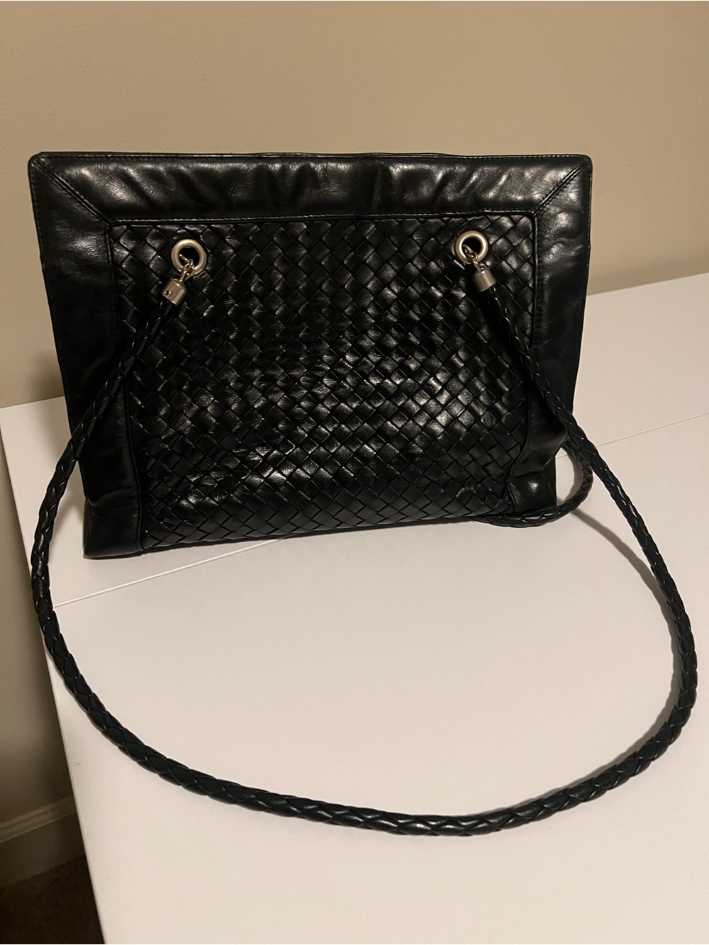 Vintage Bottega Veneta Intrecciato Shoulder Bag